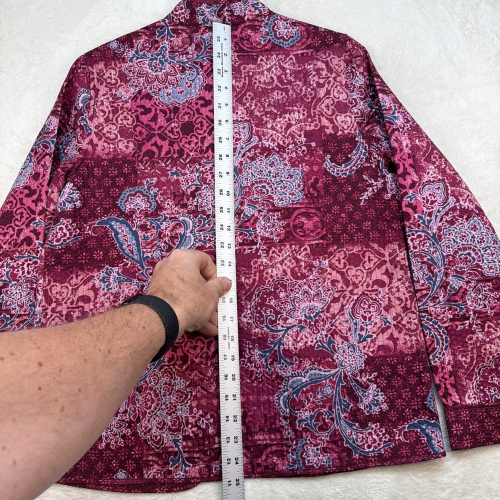 Coldwater Creek Quilted Jacket Women's XS Paisley Patchwork Zip Pink Blue - Picture 8 of 11
